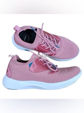 Vessi Women's Pink Knit Lace-Up Athletic Sneakers